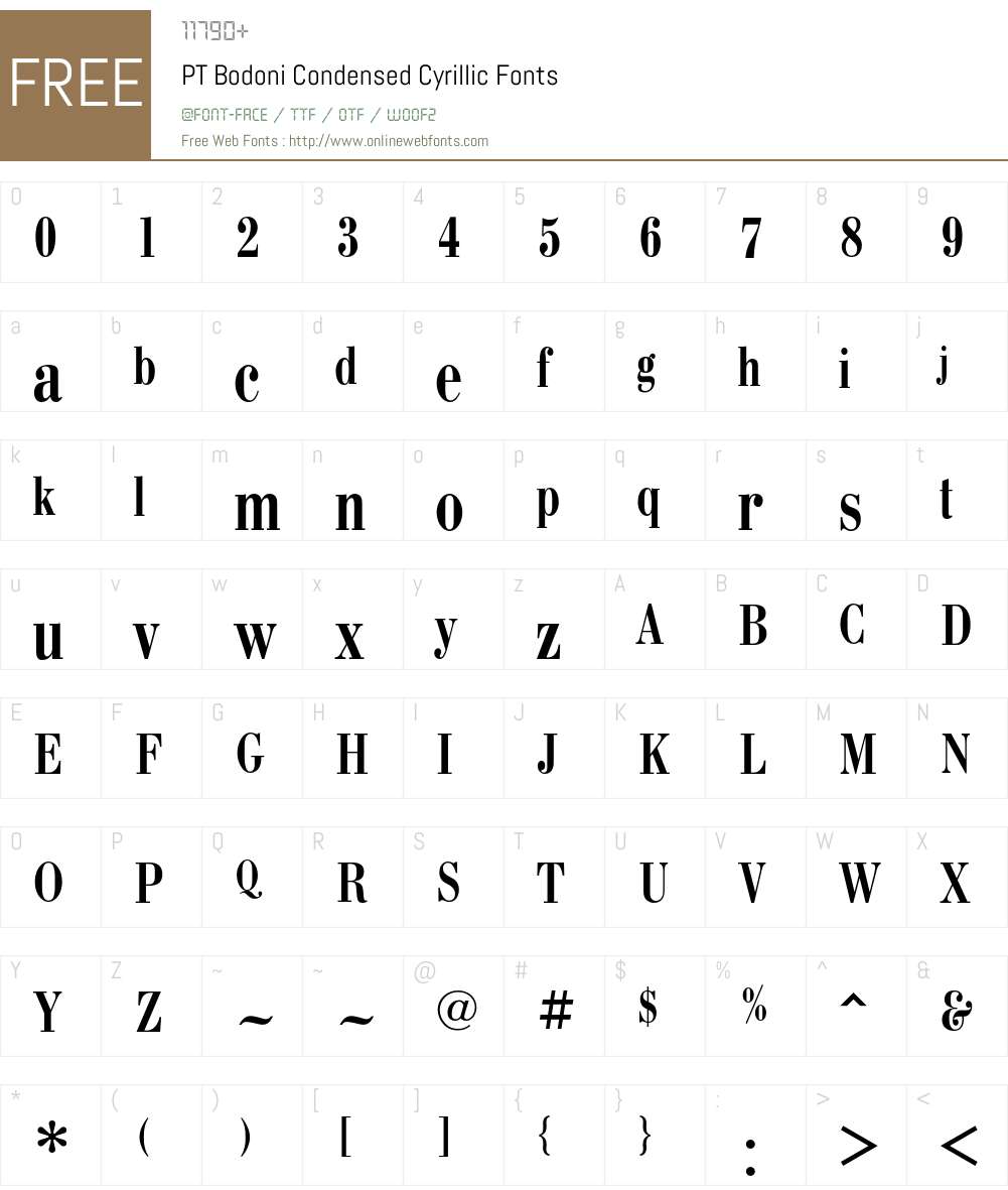 BodoniCondC Font Screenshots