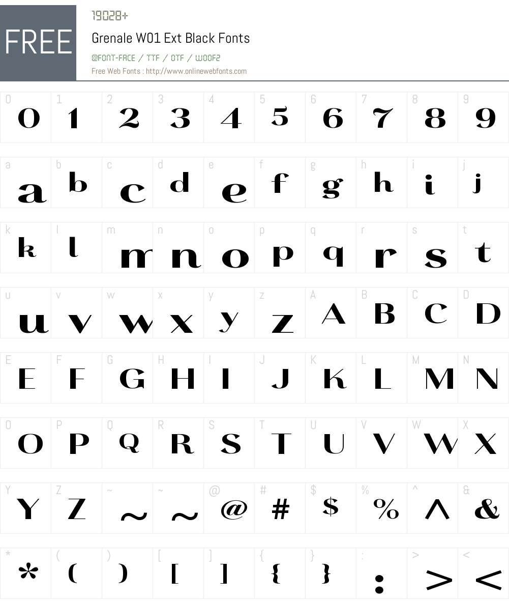 GrenaleW01-ExtBlack Font Screenshots