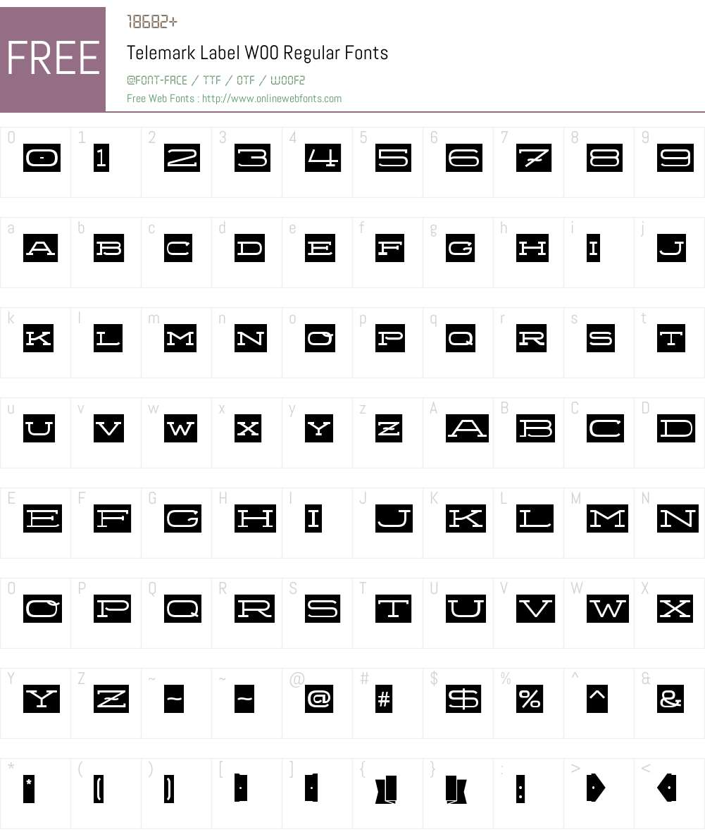 TelemarkLabelW00-Regular Font Screenshots