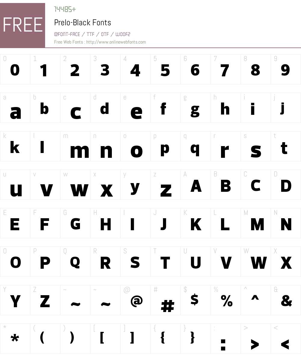 Prelo Black Font Screenshots