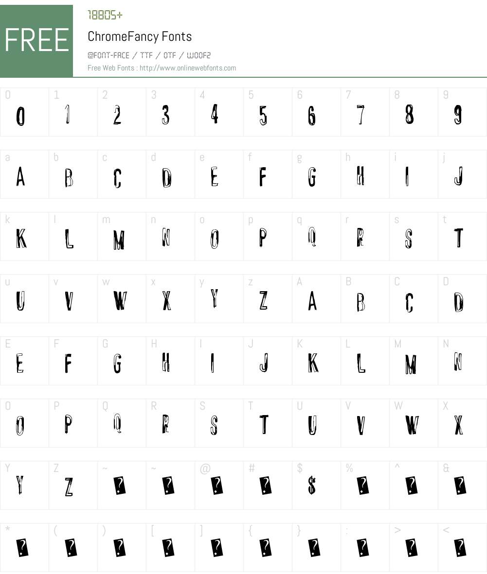 ChromeFancy Font Screenshots