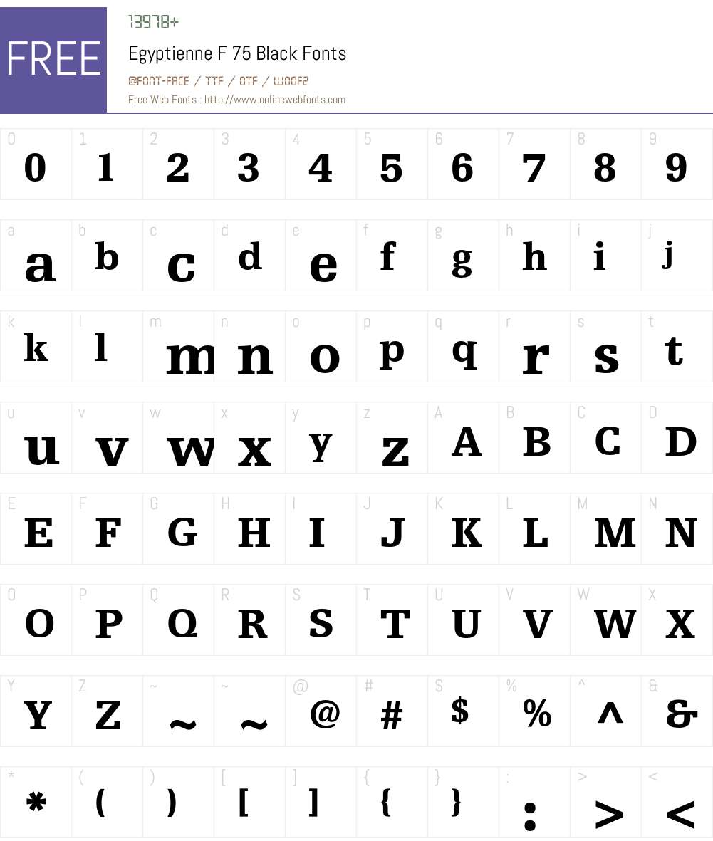 Egyptienne F Font Screenshots