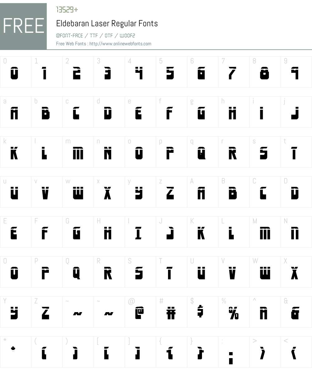 Eldebaran Laser Font Screenshots