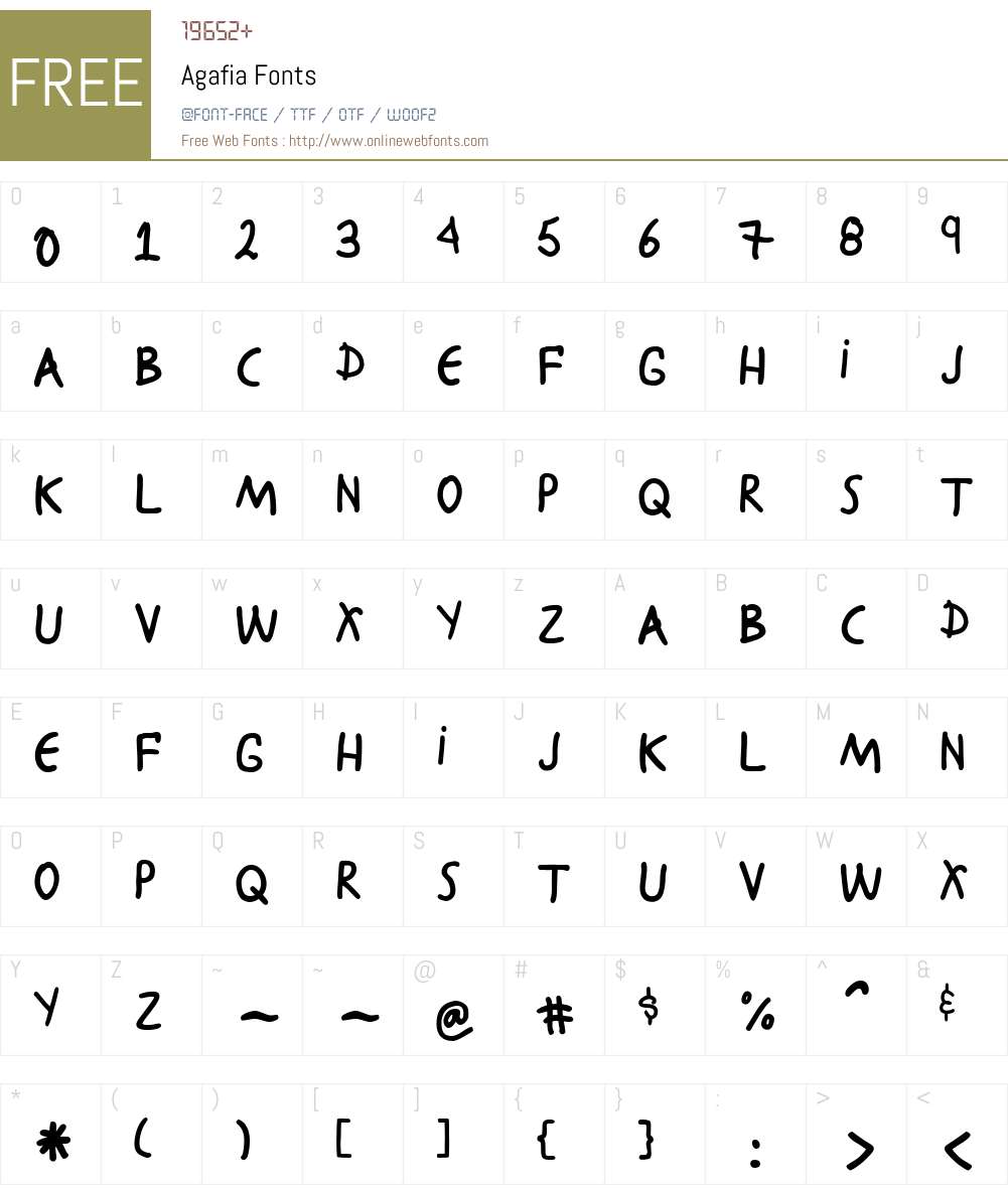 Agafia Font Screenshots