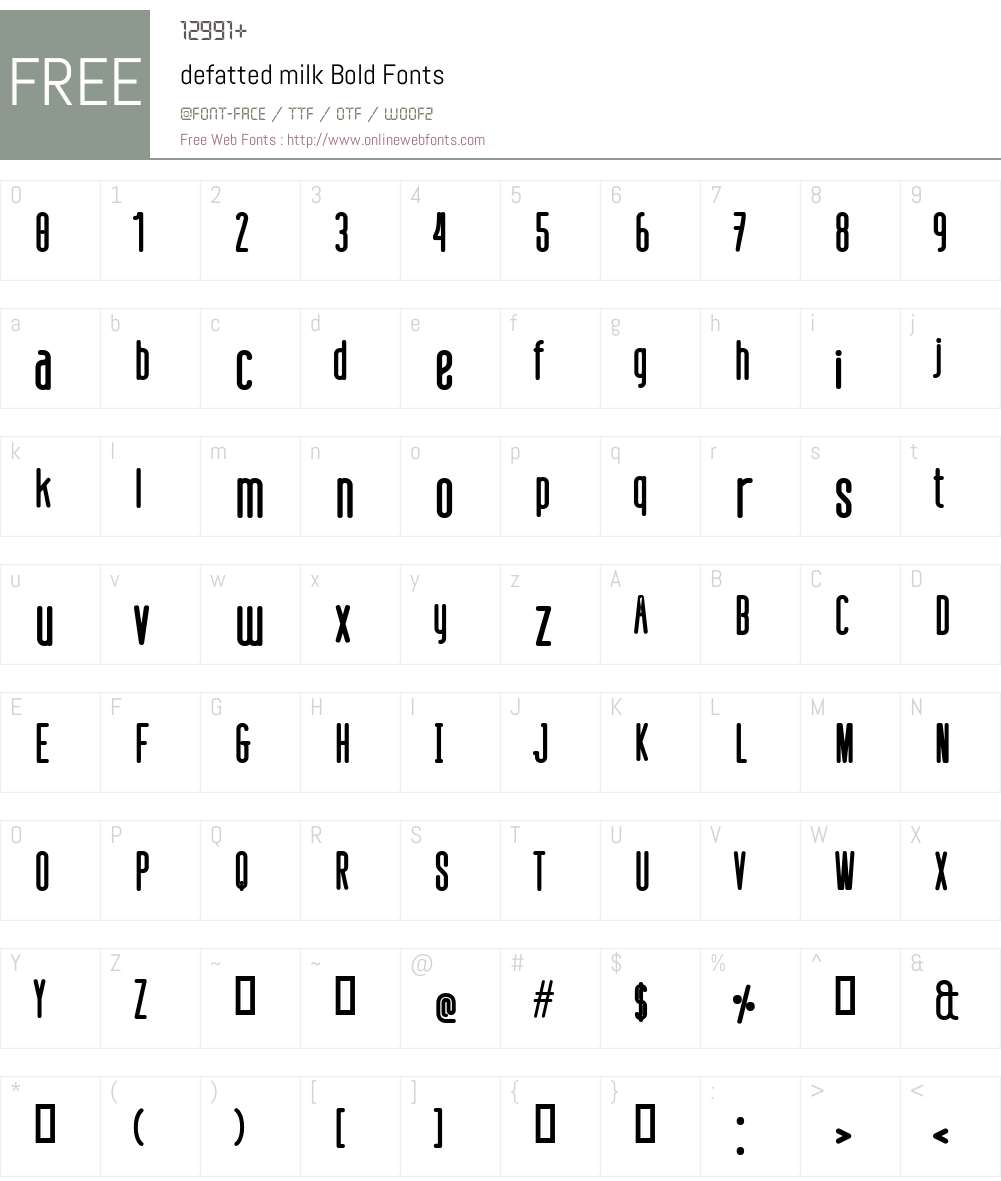 defatted milk Bold 1.000 Fonts Free Download - OnlineWebFonts.COM
