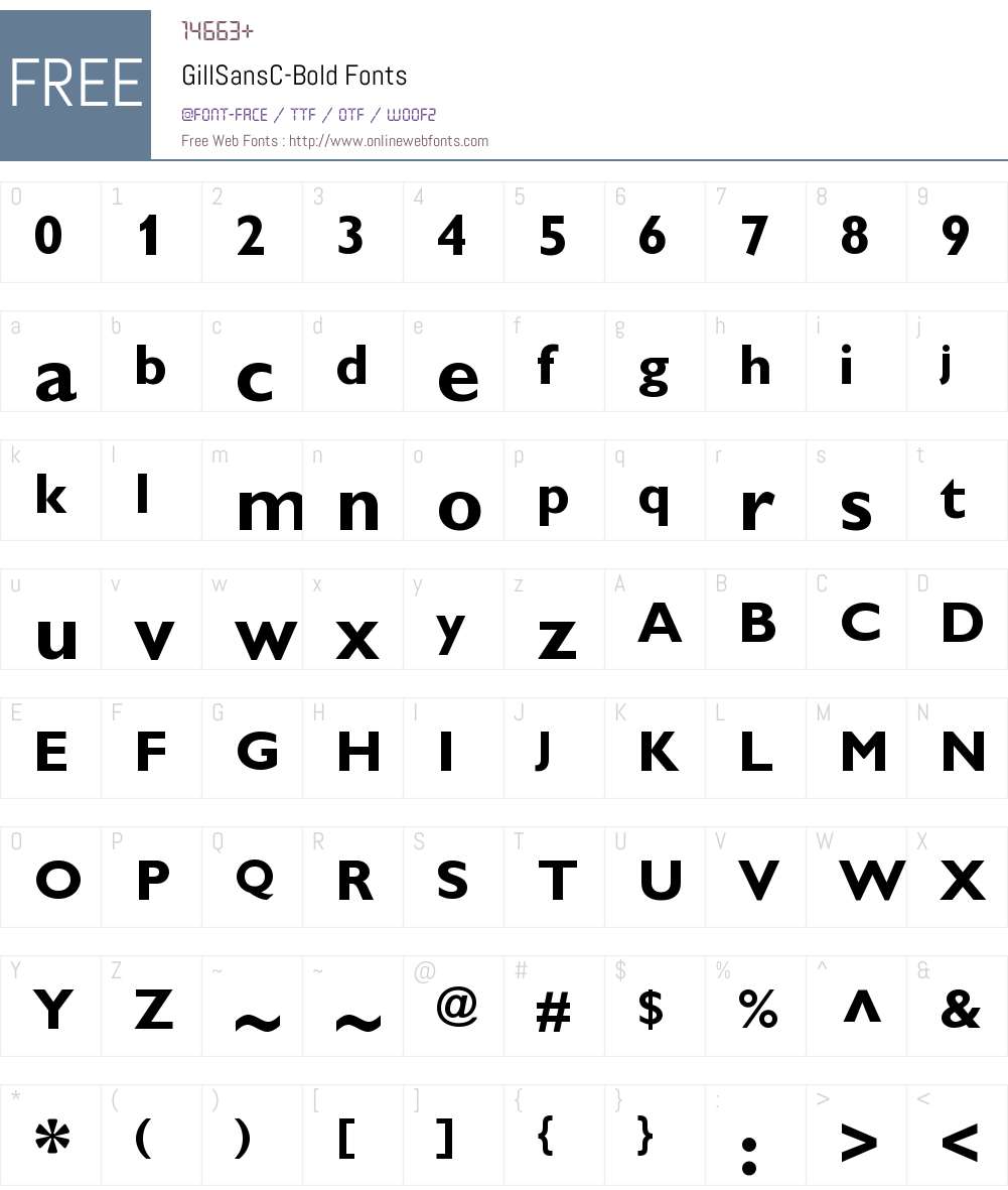 GillSansC Font Screenshots