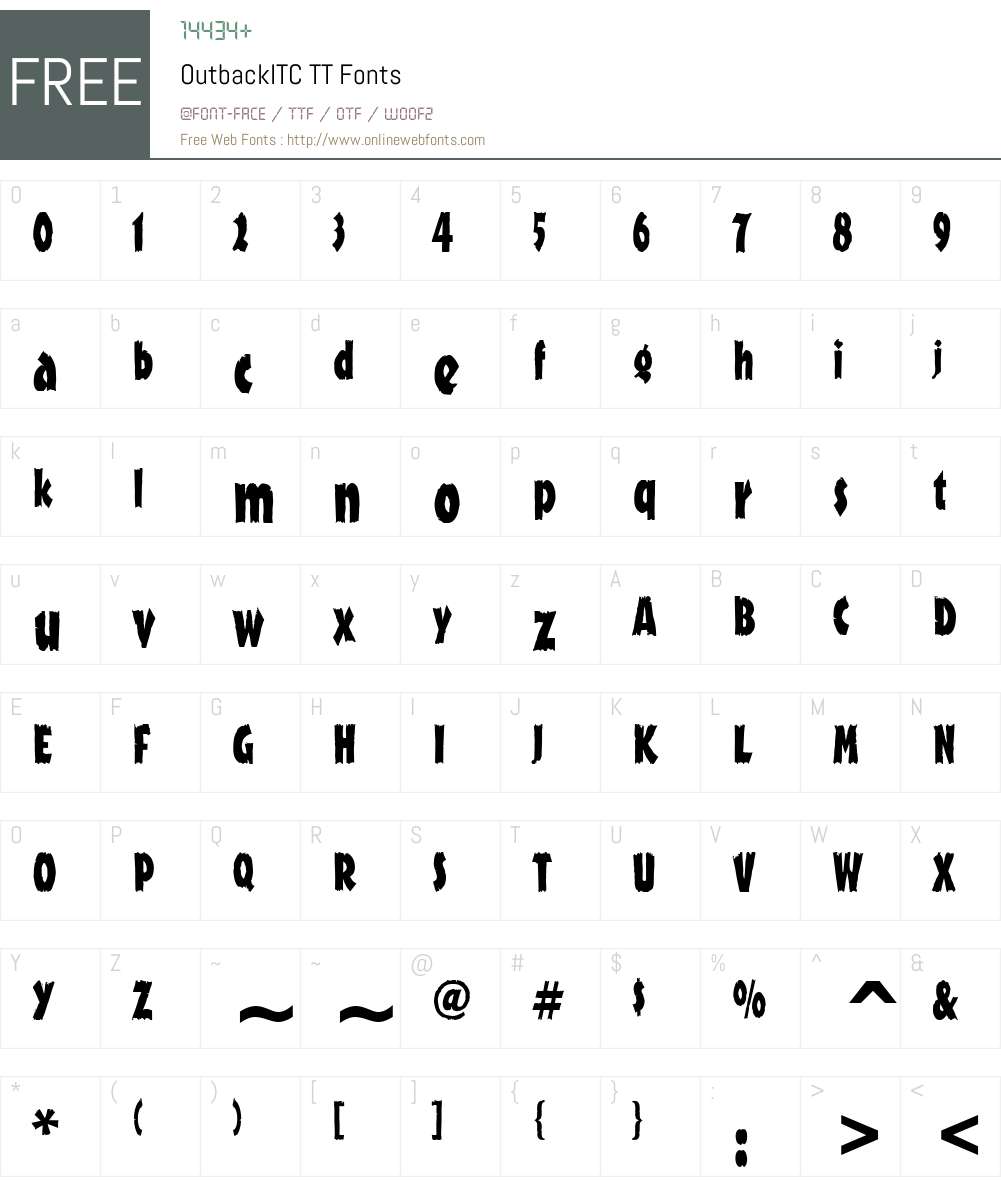 OutbackITC TT Font Screenshots