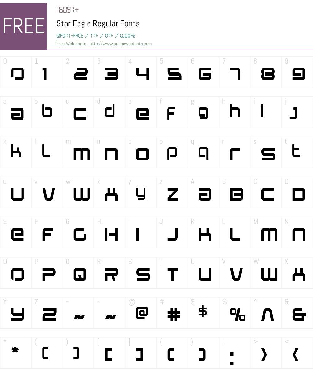 Star Eagle Font Screenshots