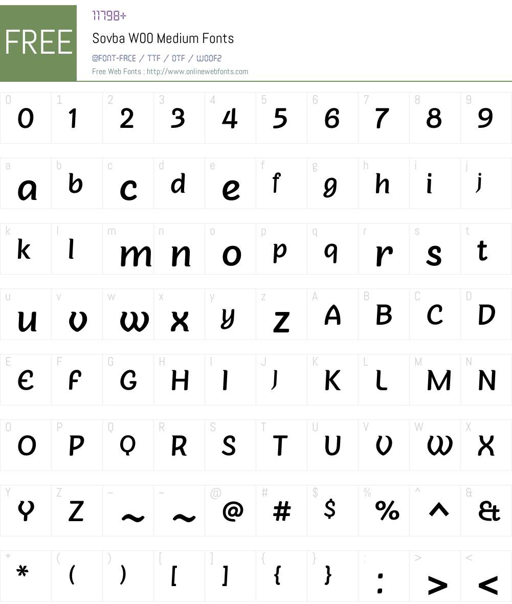Sovba Medium Font Screenshots