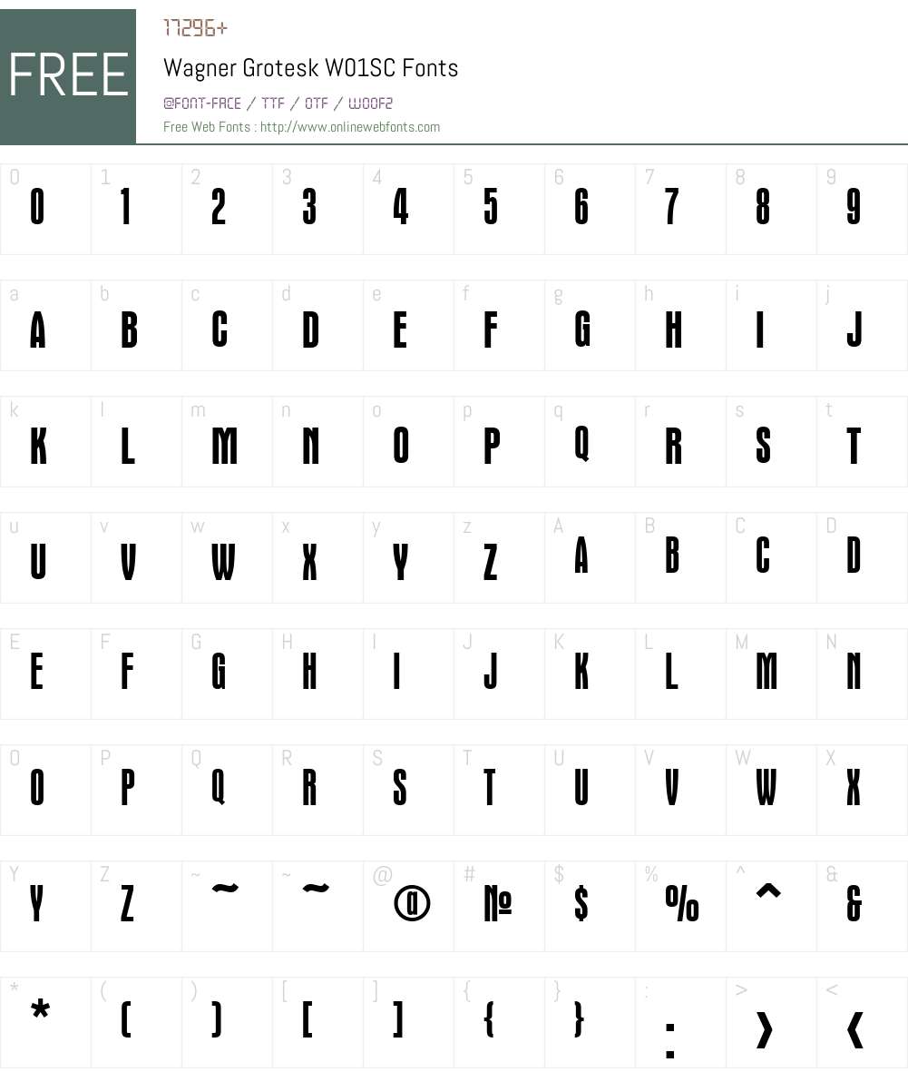 WagnerGroteskW01SC Font Screenshots