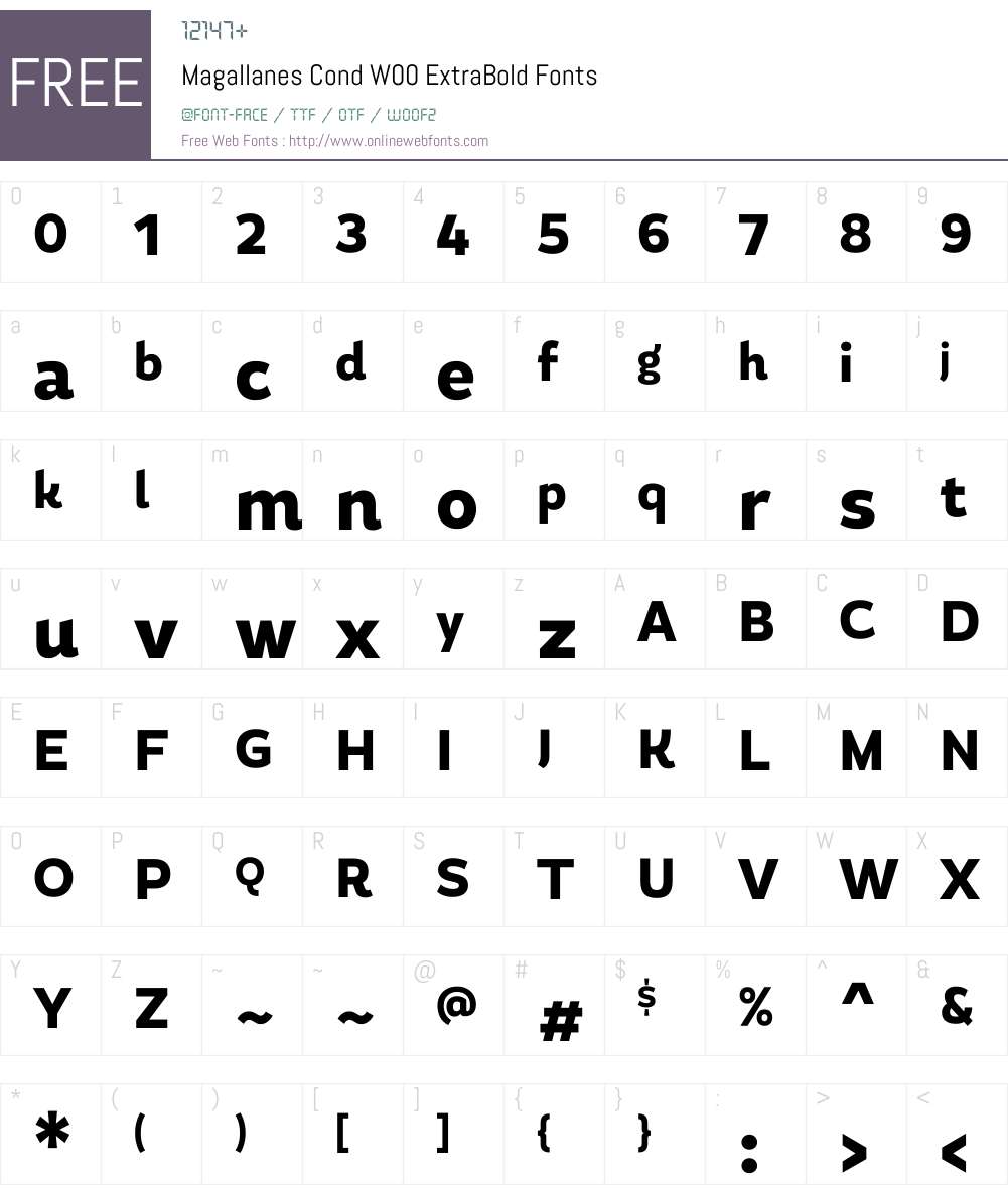 MagallanesCondW00-XBold Font Screenshots