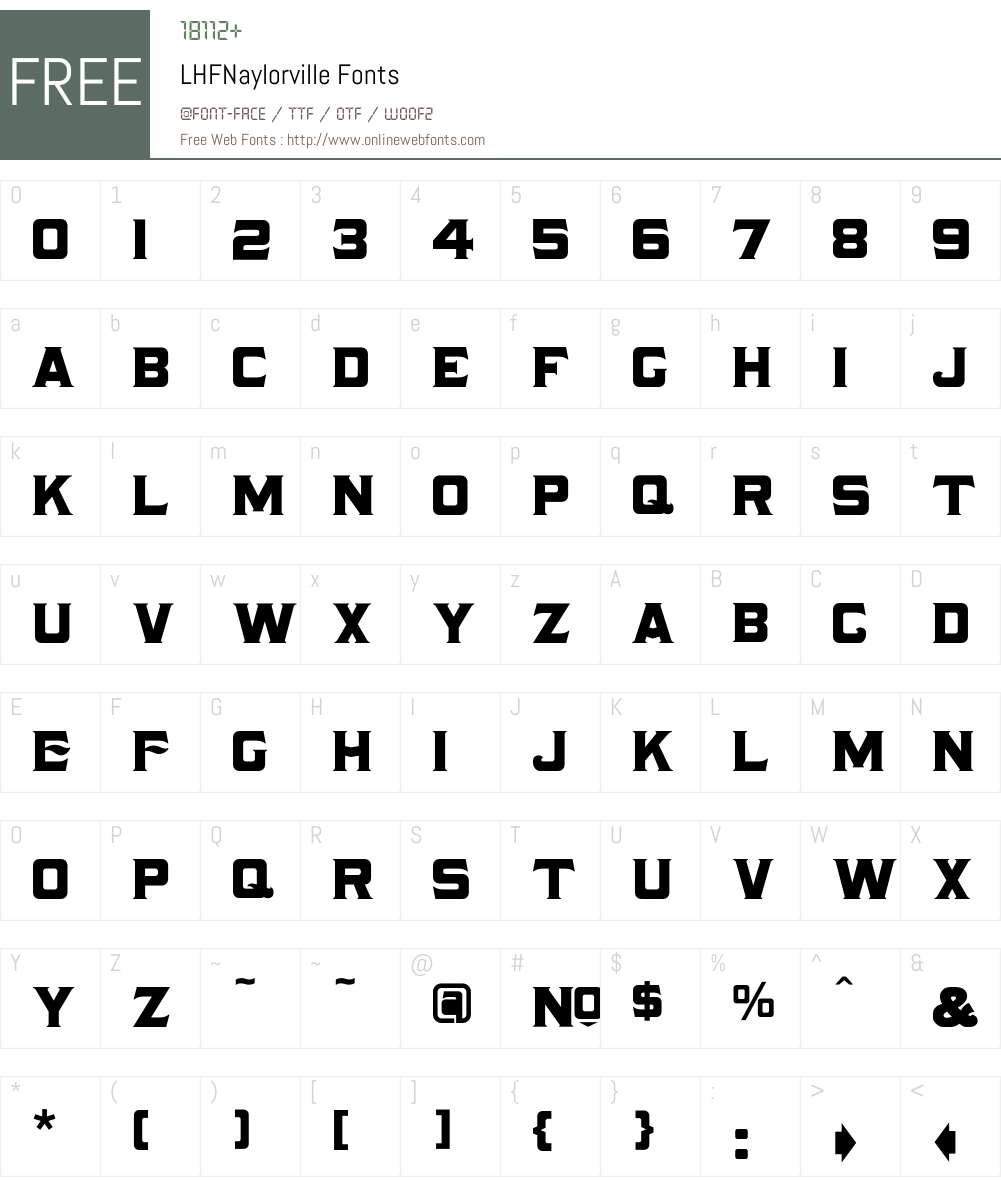 LHFNaylorville Font Screenshots