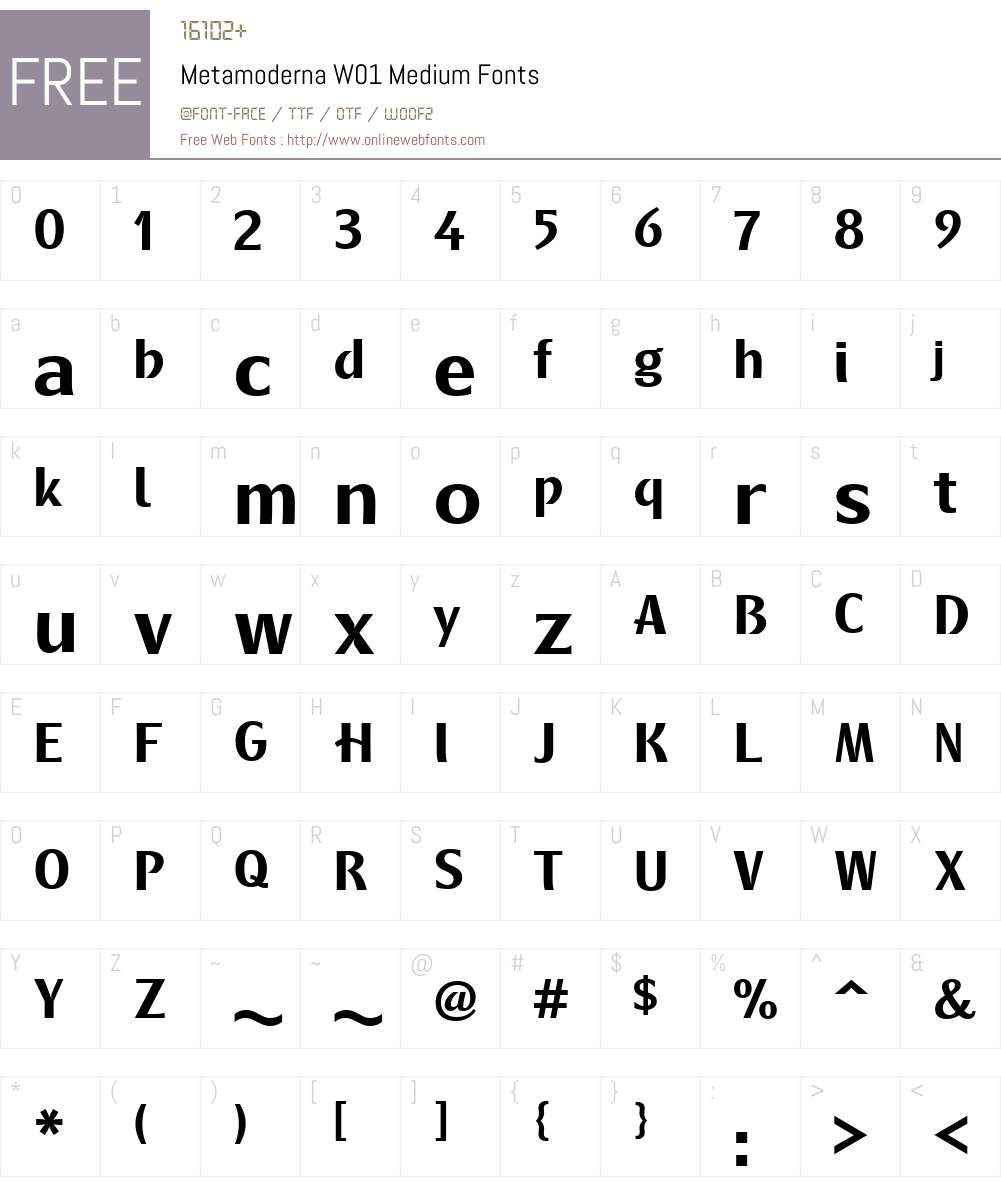 MetamodernaW01-Medium Font Screenshots