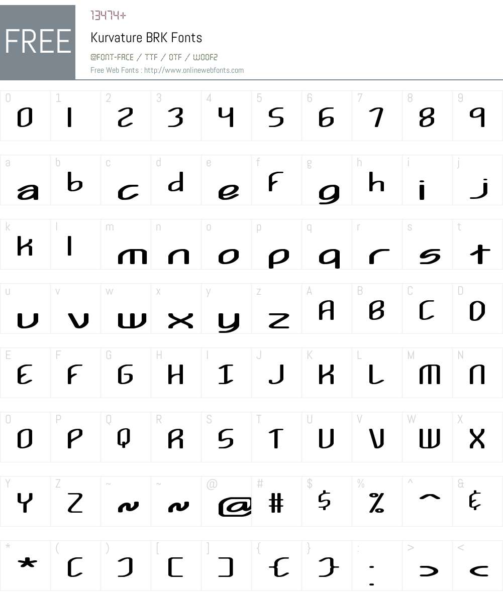 Kurvature BRK Font Screenshots