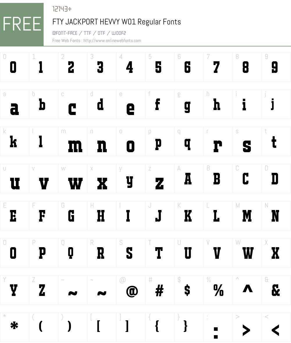 FTYJACKPORTHEVVYW01-Regular Font Screenshots