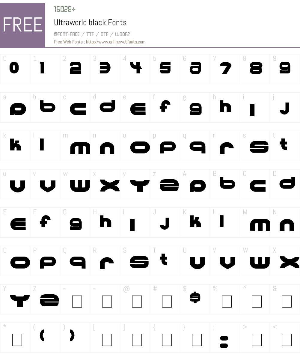 Ultraworld Font Screenshots