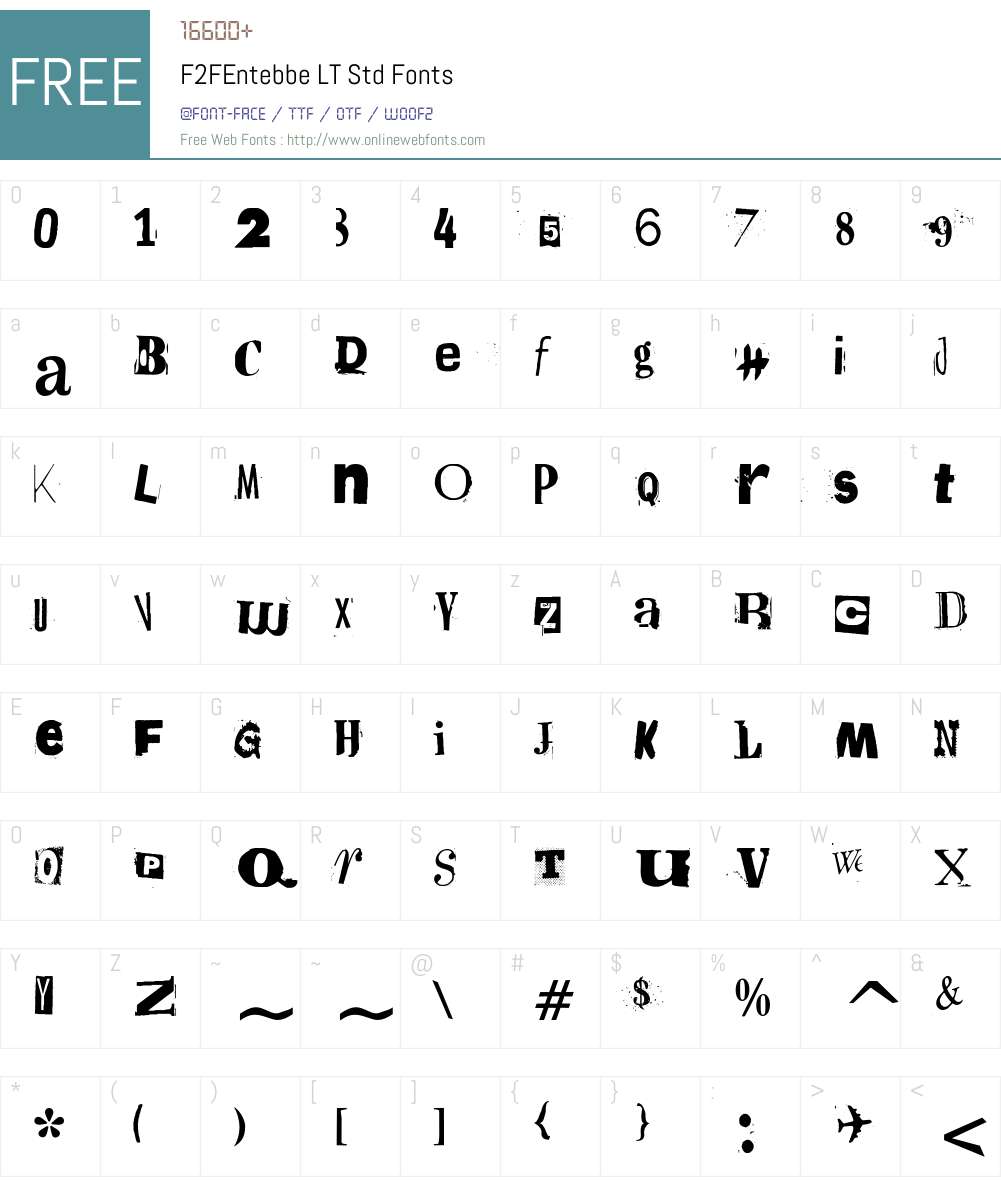 F2FEntebbe LT Std Font Screenshots