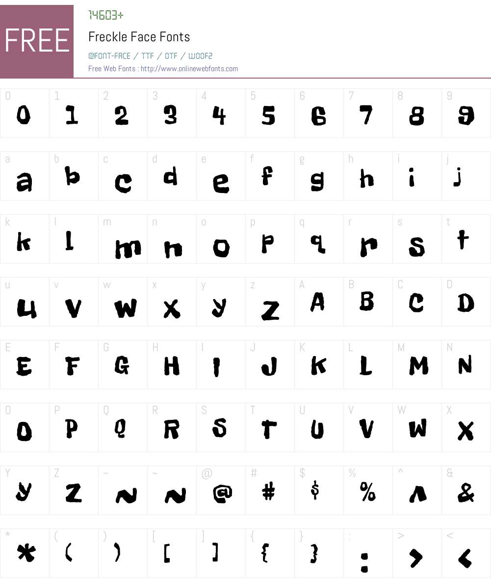 Freckle Face Font Screenshots