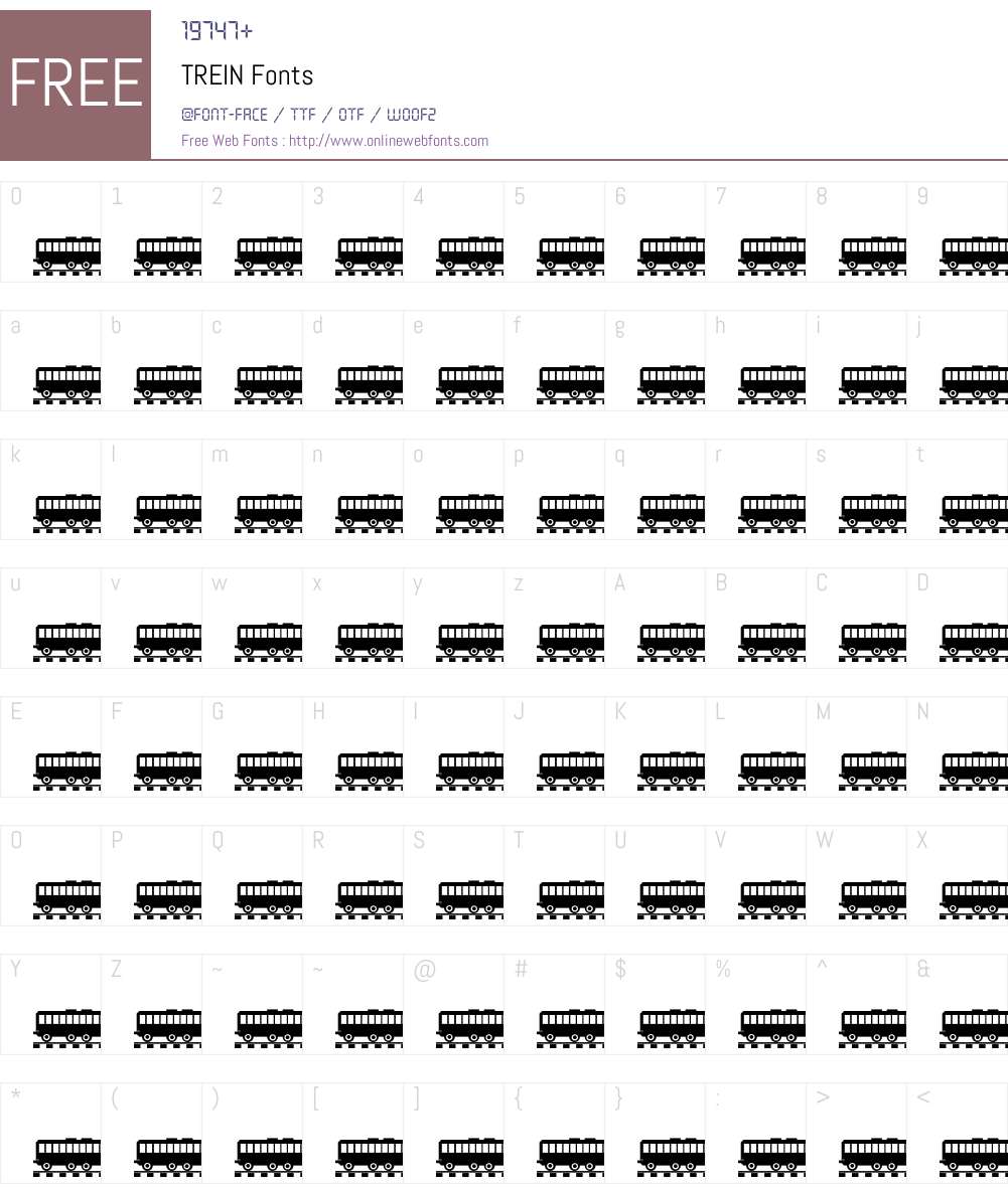 TREIN Font Screenshots