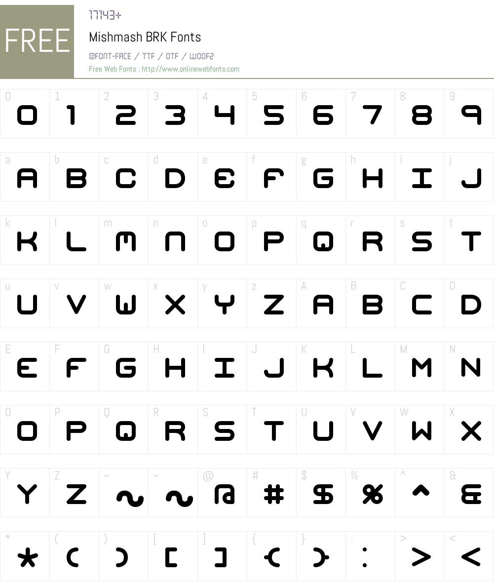 Mishmash BRK Font Screenshots