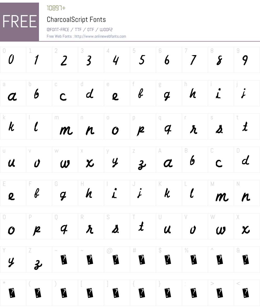 CharcoalScript Font Screenshots