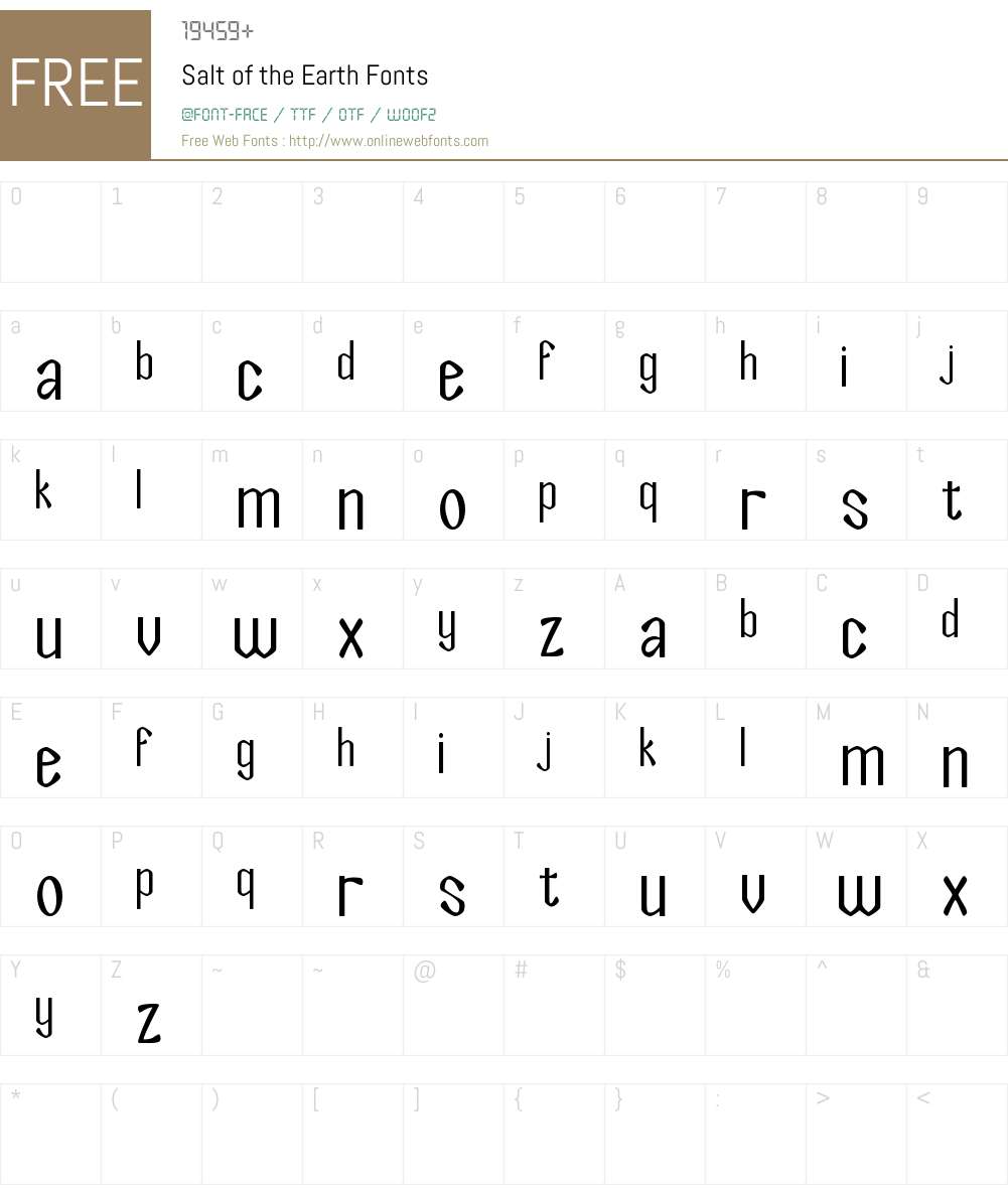 Salt of the Earth Font Screenshots
