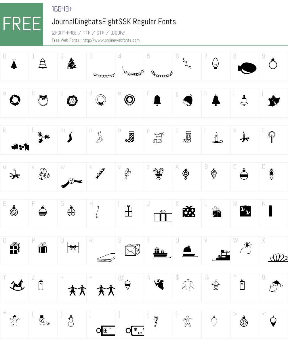 JournalDingbatsEightSSK Font Screenshots