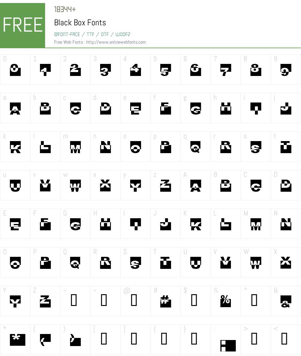 Black Box Font Screenshots