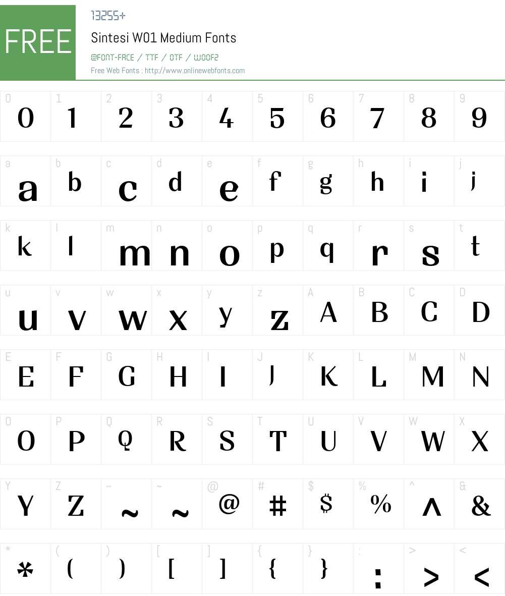 SintesiW01-Medium Font Screenshots