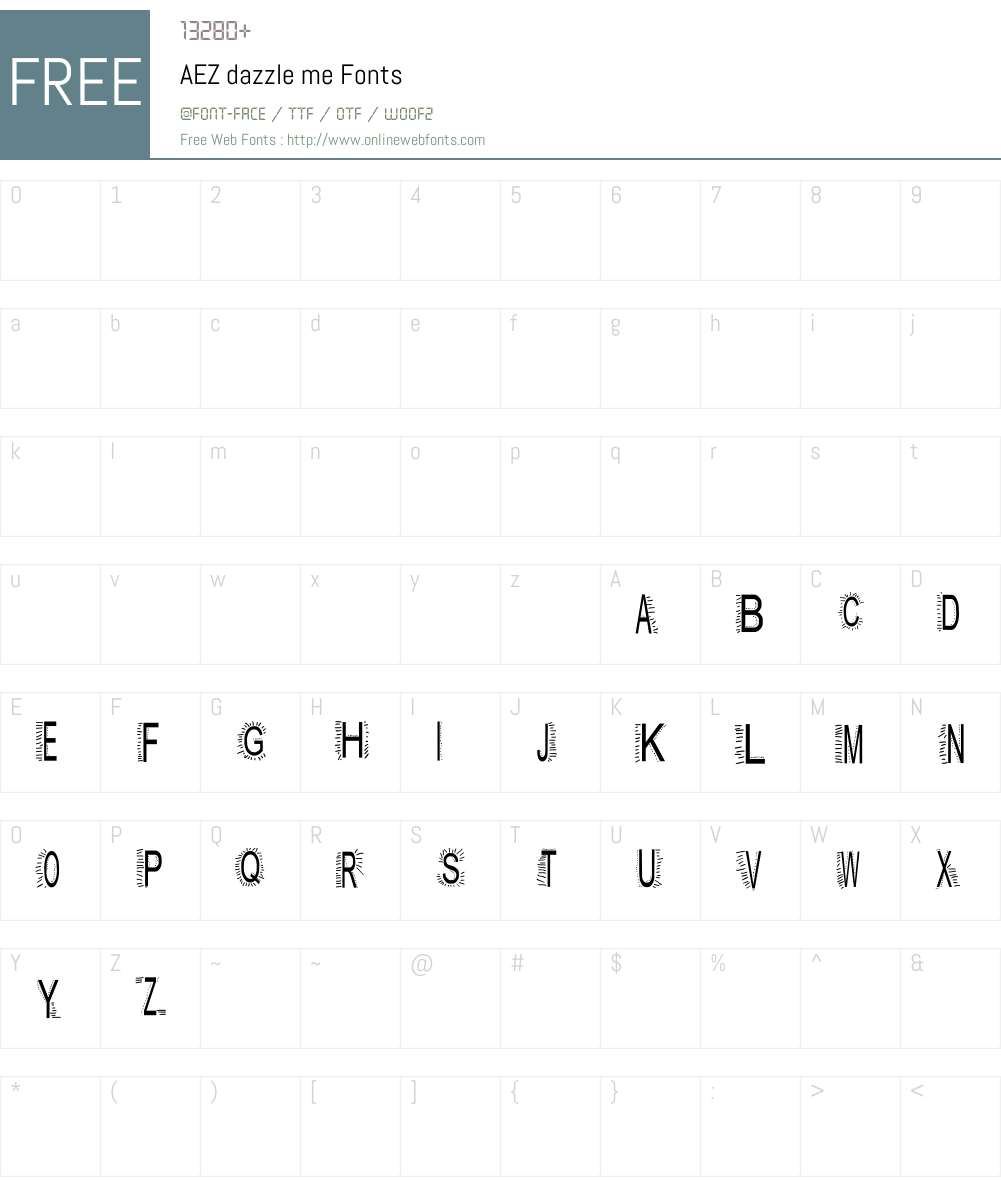 AEZ dazzle me Font Screenshots