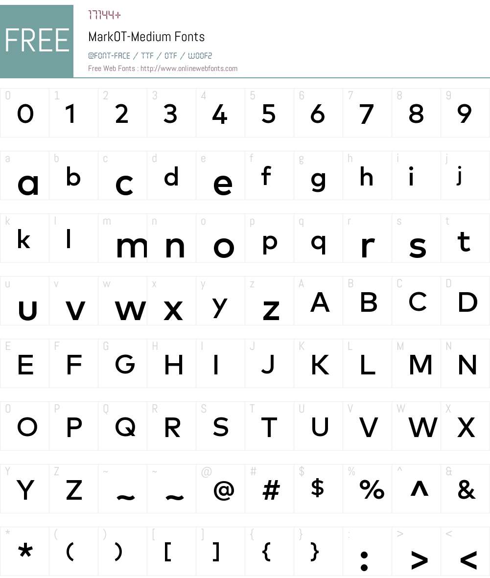 MarkOT-Medium Font Screenshots