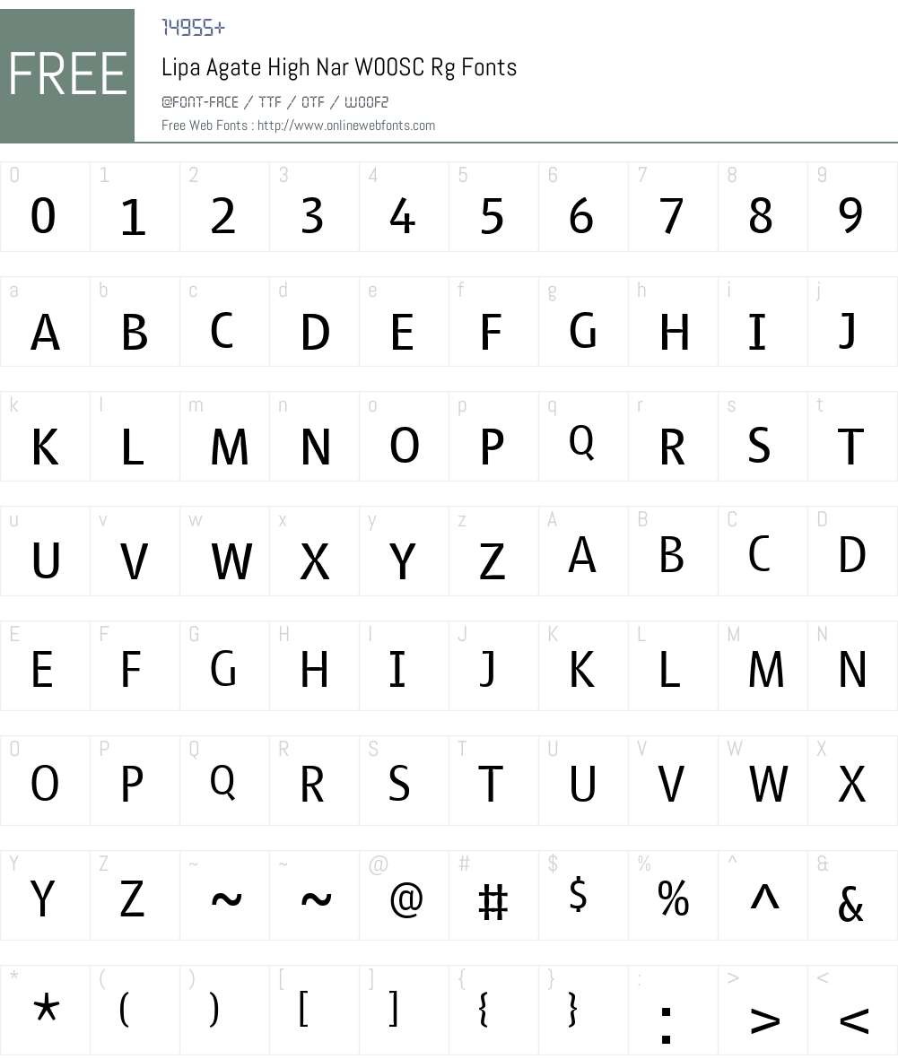 LipaAgateHighNarW00SC-Rg Font Screenshots
