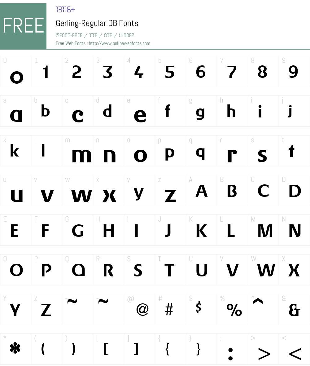 Gerling DB Font Screenshots