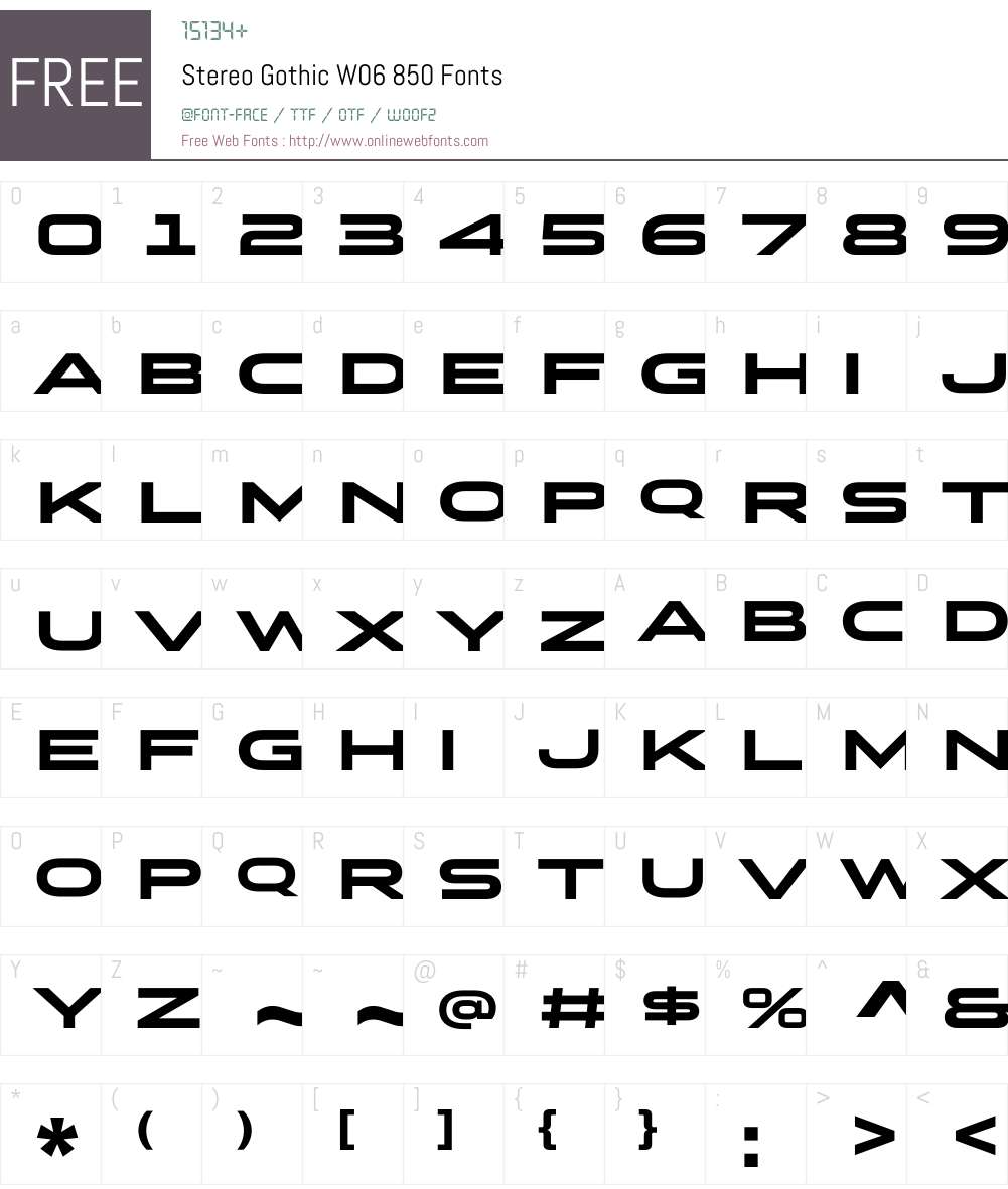Stereo Gothic Font Screenshots