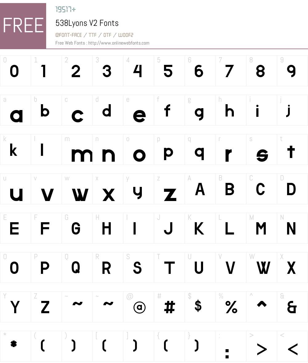 538Lyons V2 Font Screenshots