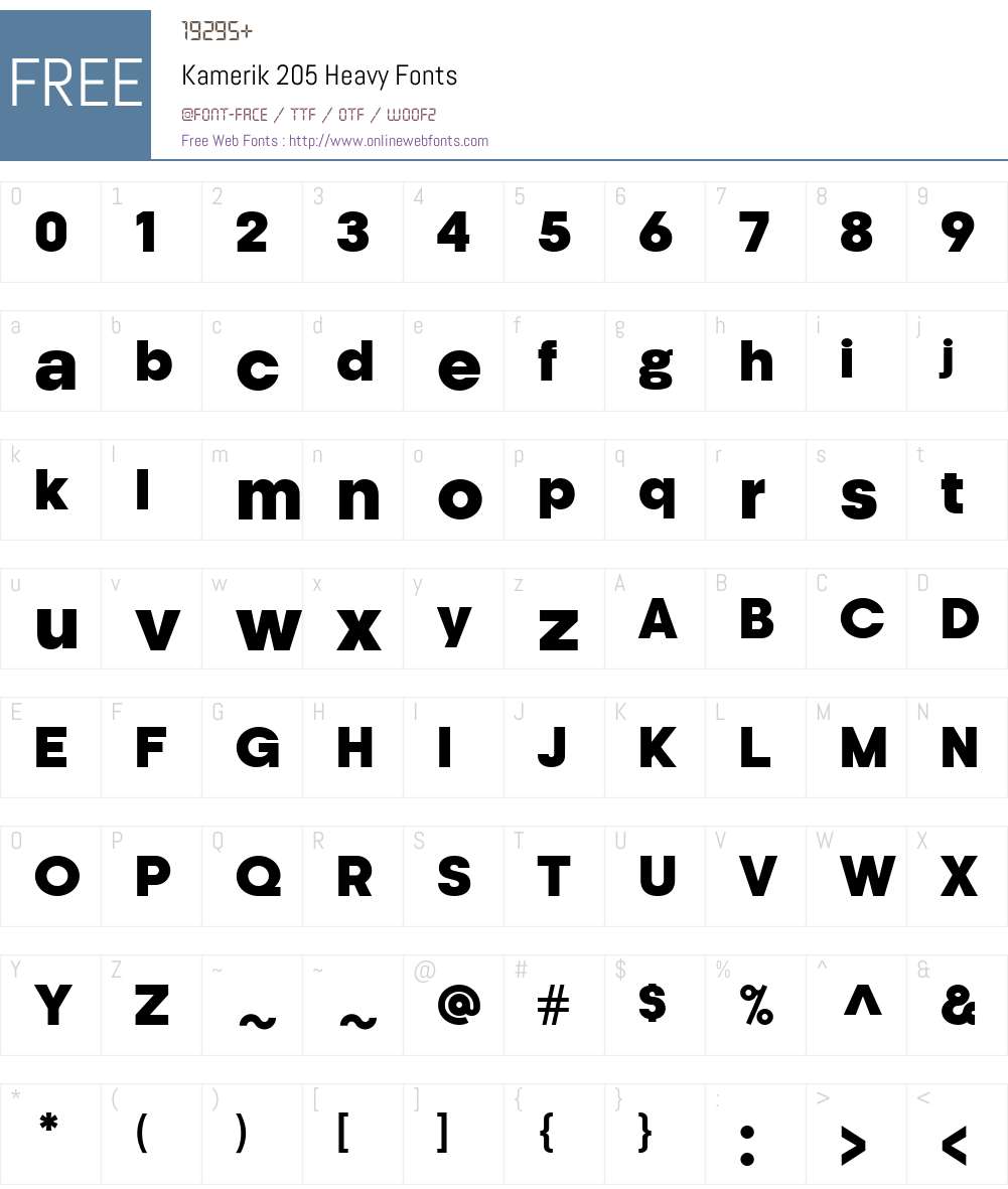 Kamerik 205 Font Screenshots