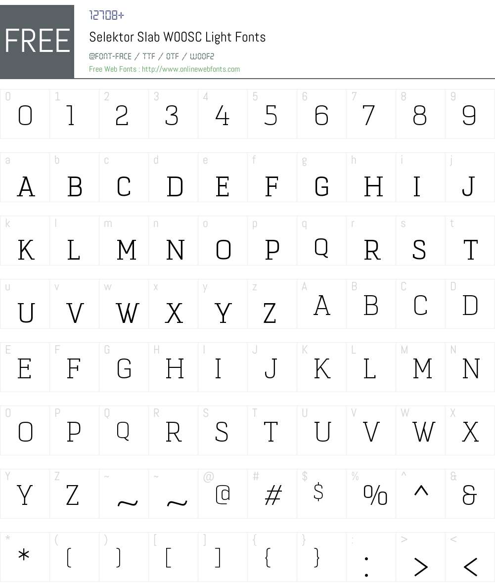 SelektorSlabW00SC-Light Font Screenshots