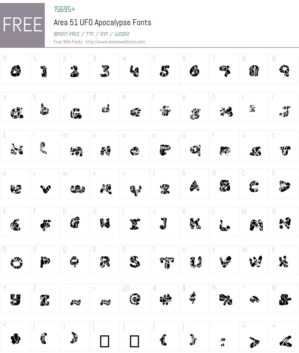 Area 51 UFO Apocalypse Font Screenshots