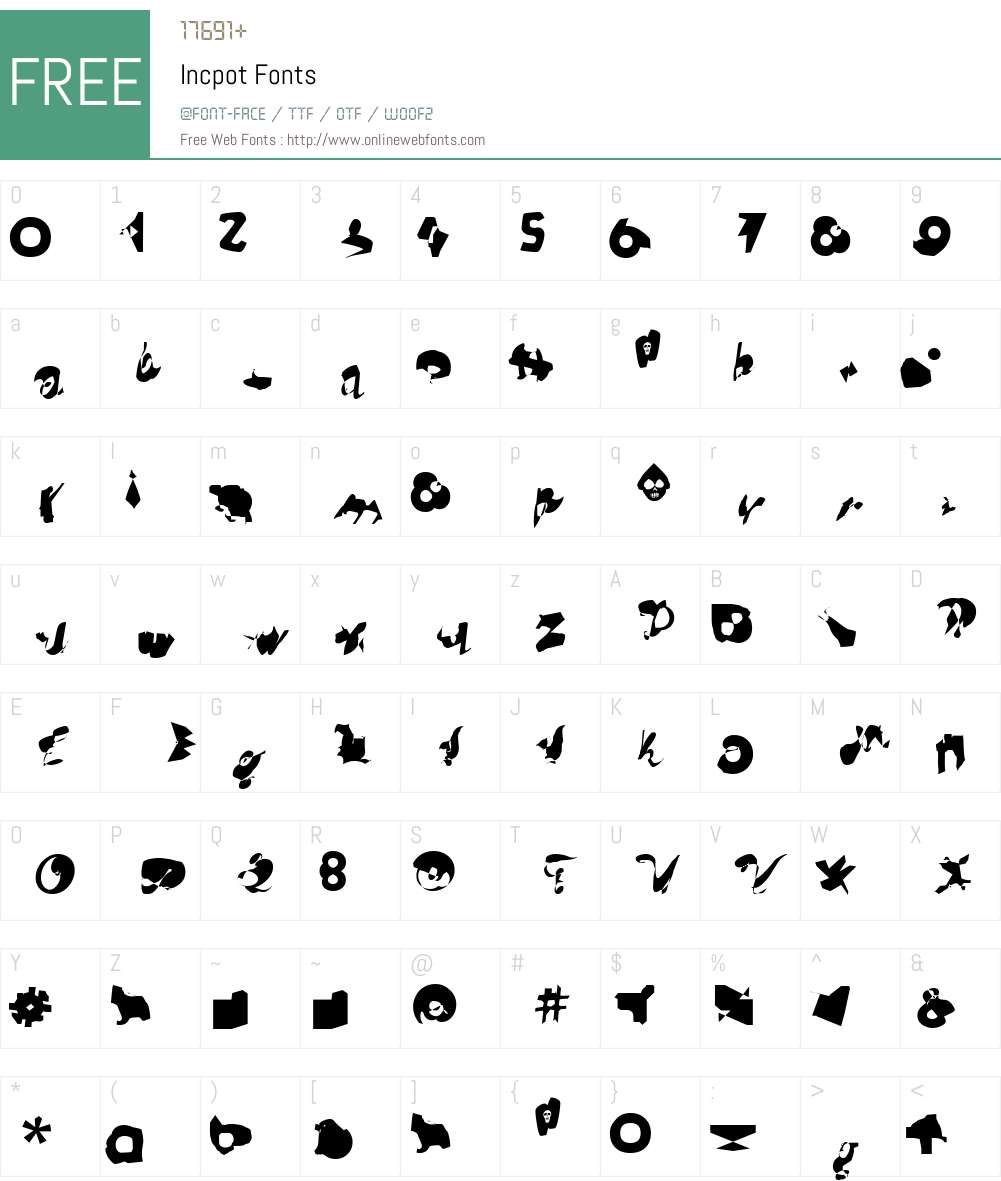 Incpot Font Screenshots