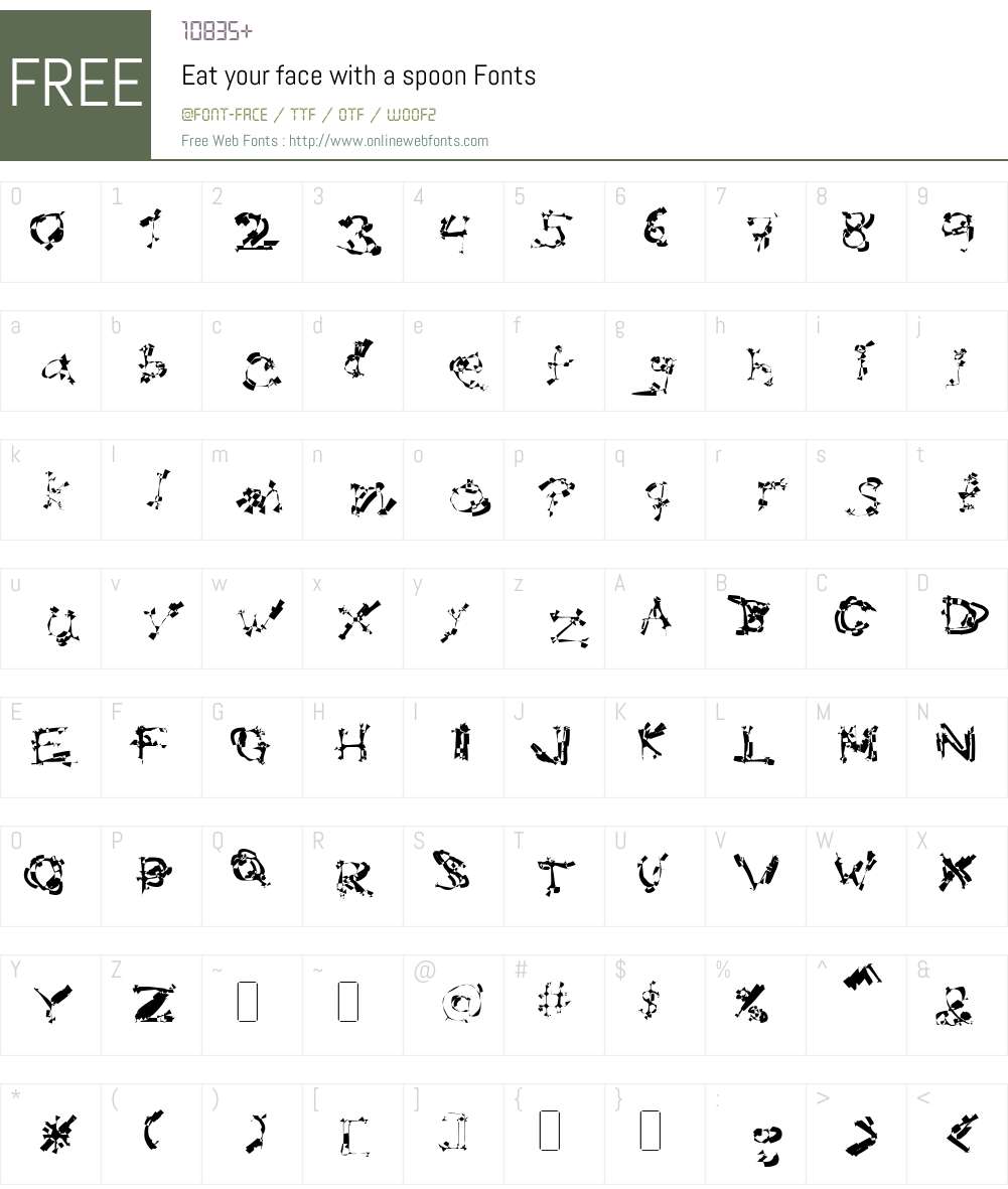 Eat your face with a spoon Font Screenshots