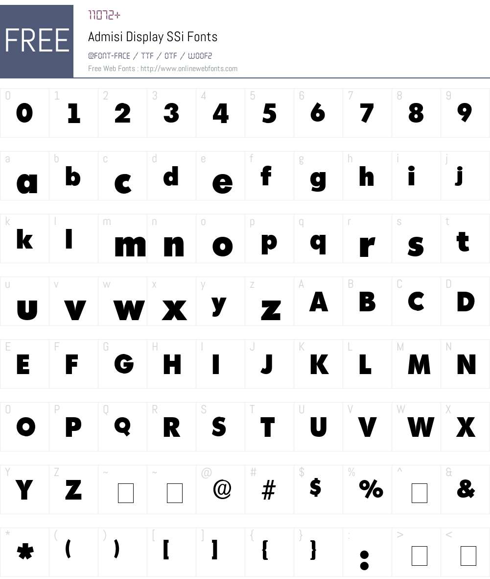 Admisi Display SSi Font Screenshots