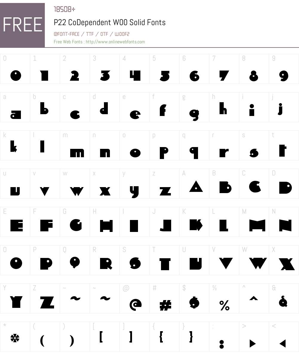P22 CoDependent Font Screenshots