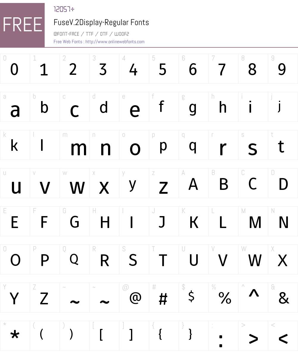 Fuse V.2 Display Font Screenshots