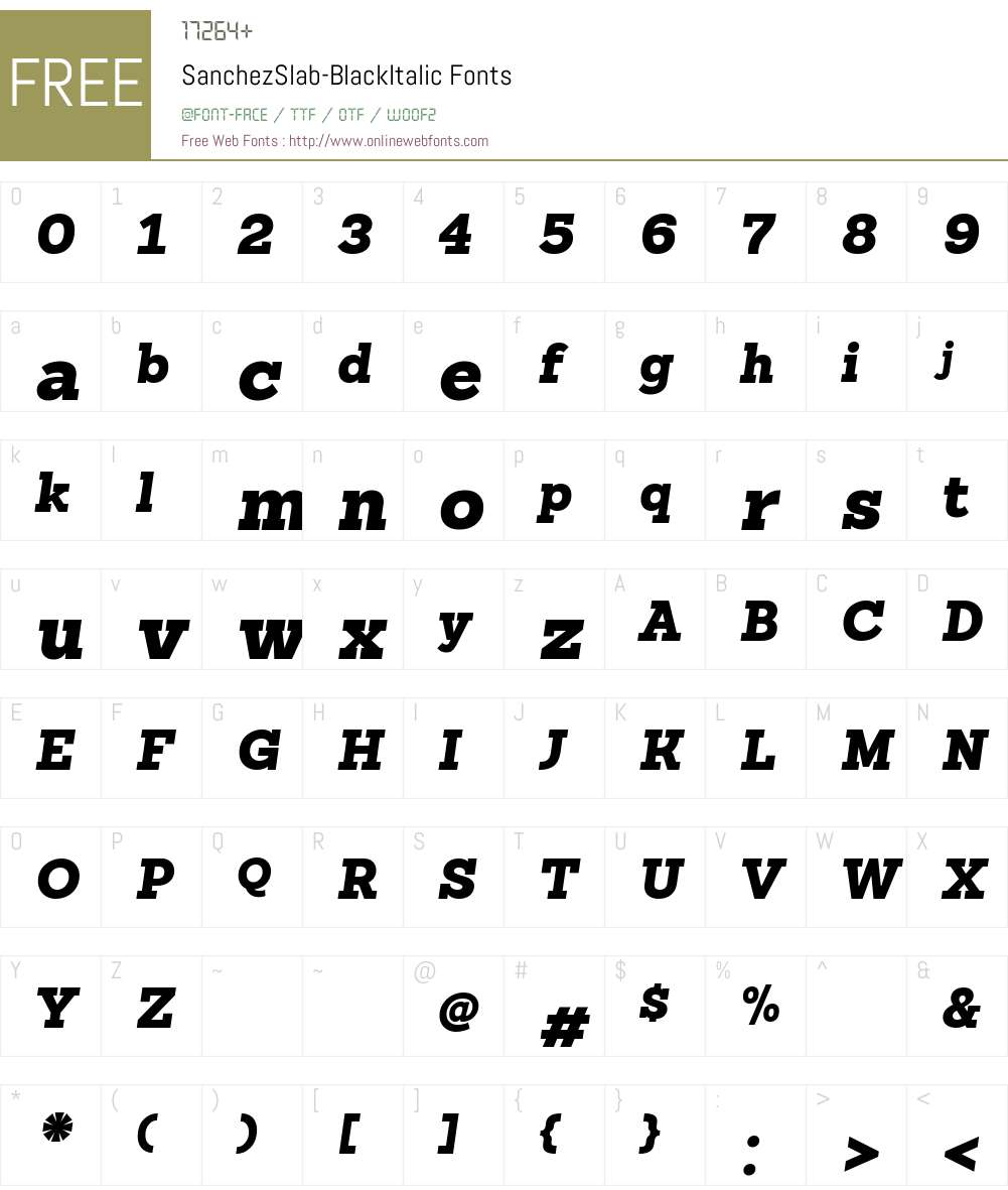 Sanchez Slab Font Screenshots