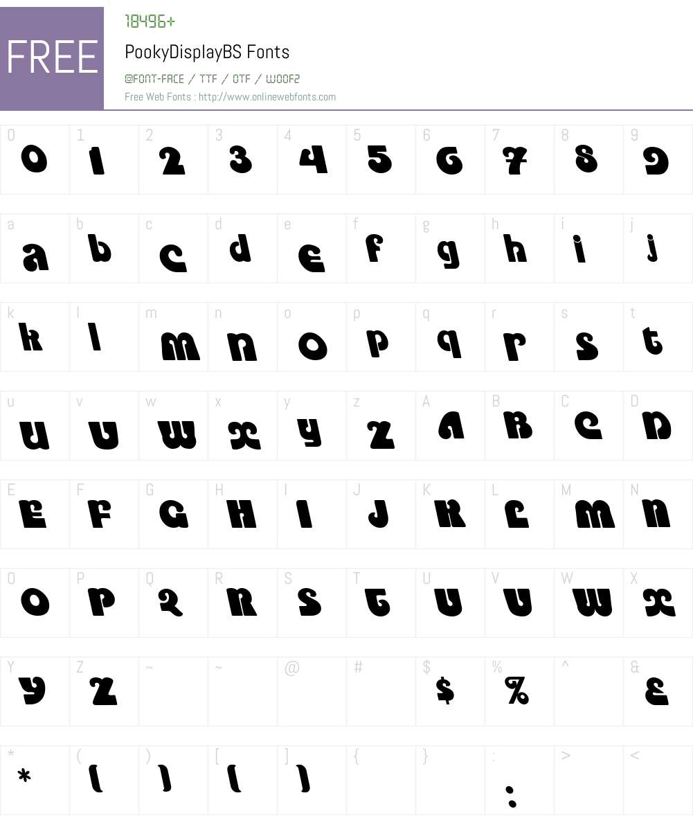 PookyDisplayBS Font Screenshots