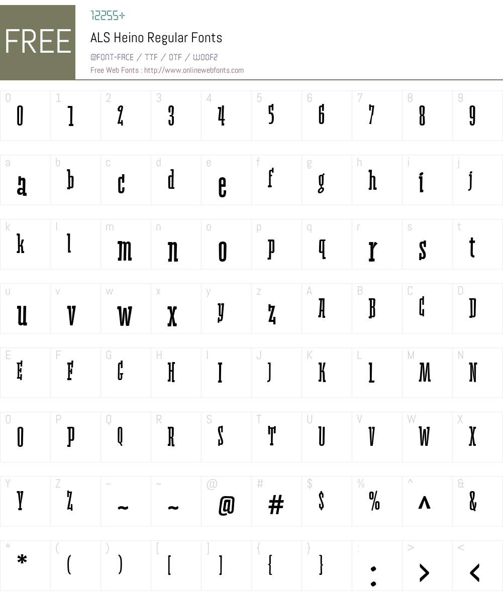 ALS Heino Font Screenshots