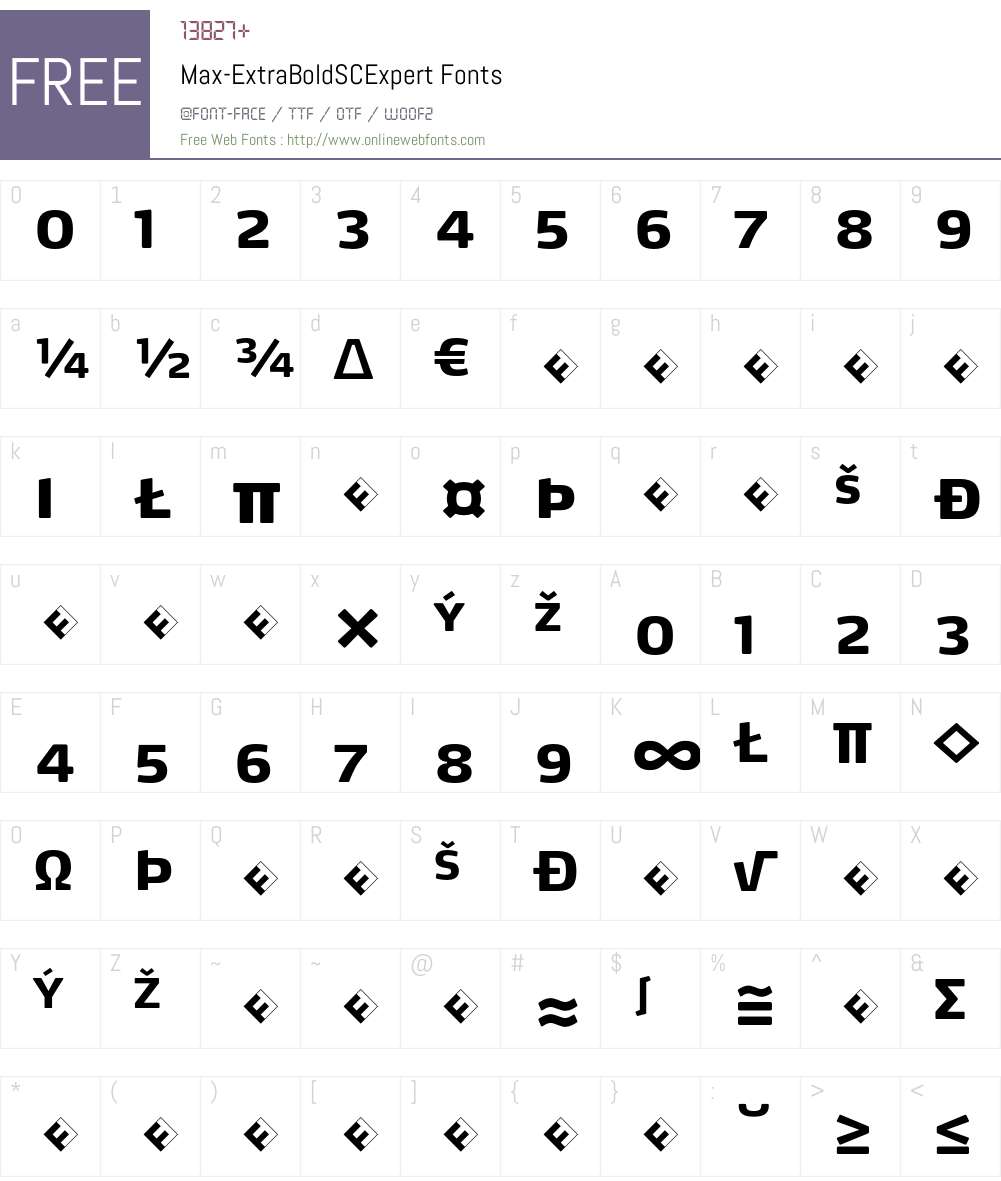 Max-ExtraBoldSCExpert Font Screenshots