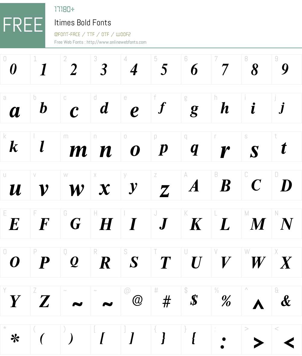Itimes Font Screenshots