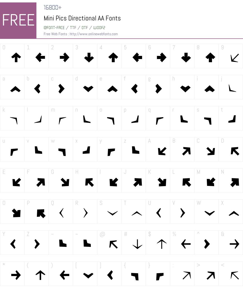 Mini Pics Font Screenshots