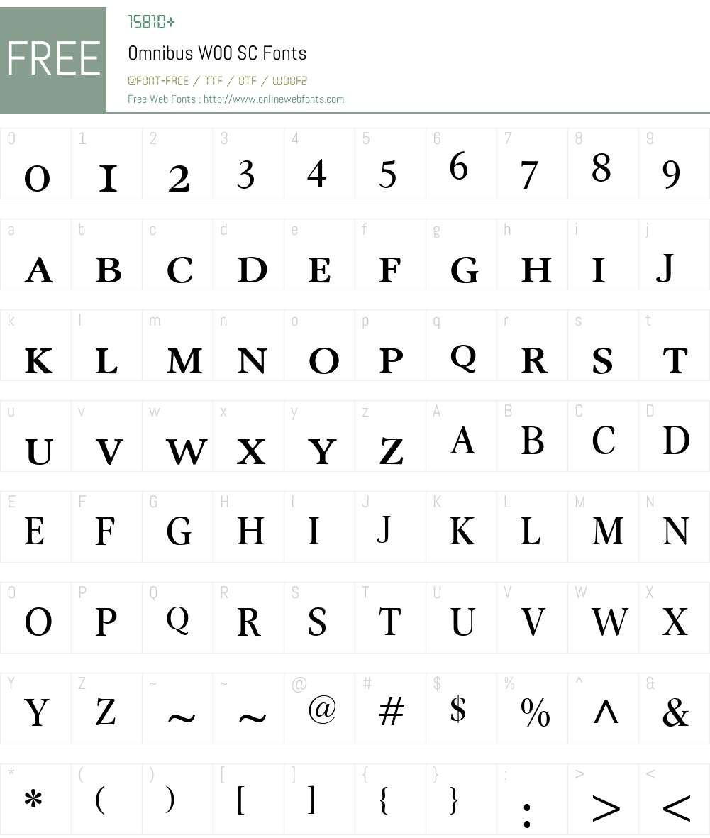 OmnibusW00SC Font Screenshots
